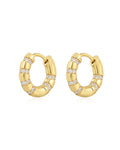 Bamboo Pavé Huggies in Gold - Earrings