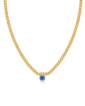 Bardot Stud Necklace - Blue Sapphire - Gold