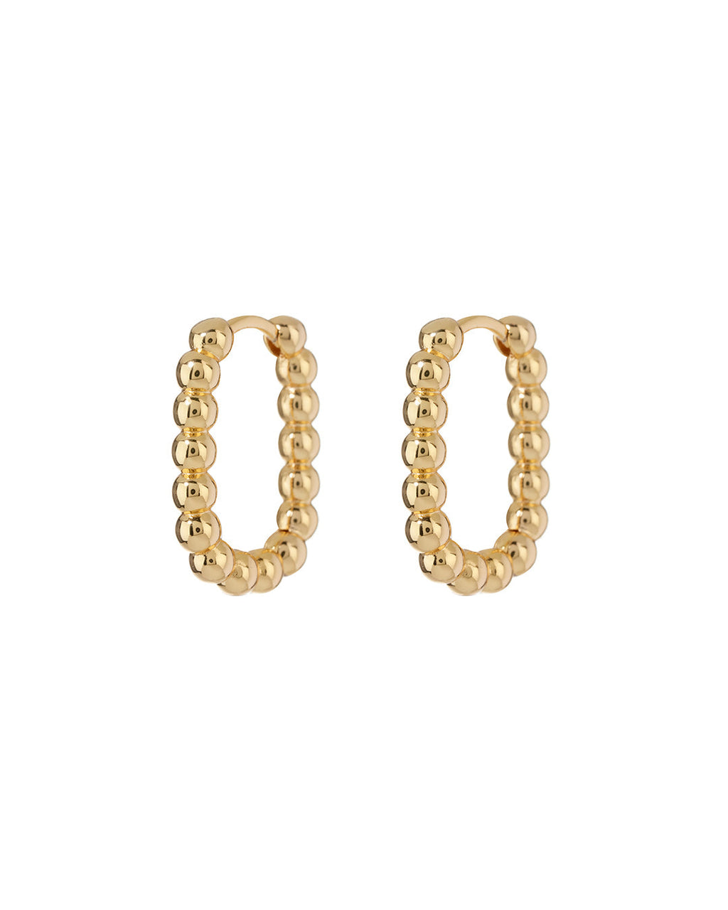 Beaded Chain Link Huggies - Gold