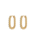Beaded Chain Link Huggies - Gold