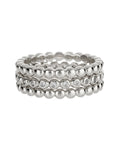 Beaded Diamonte Ring Set - Silver