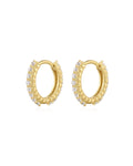 Beaded Pavé Huggies in Gold - Earrings