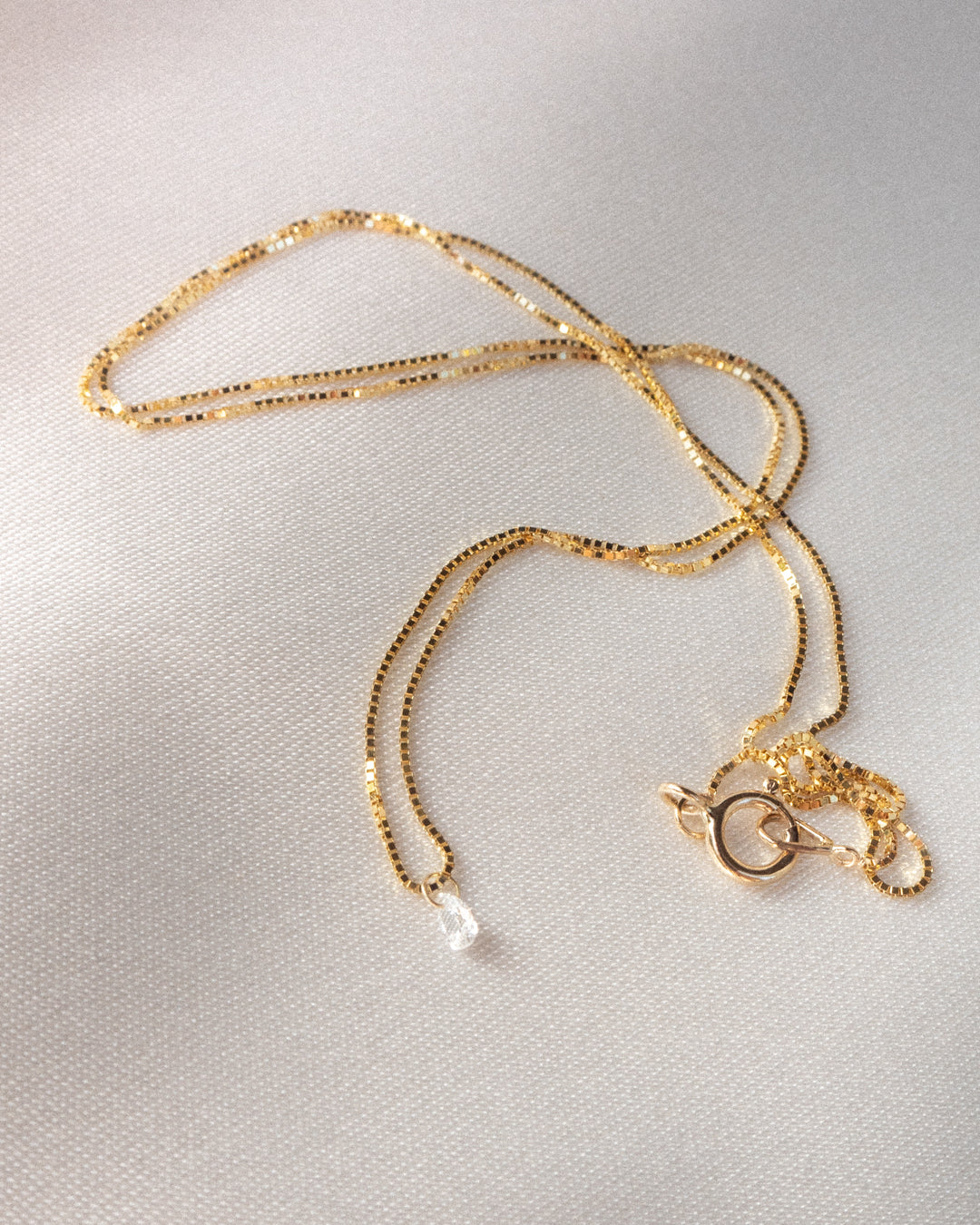 Bella Diamond Charm Necklace in White Gold