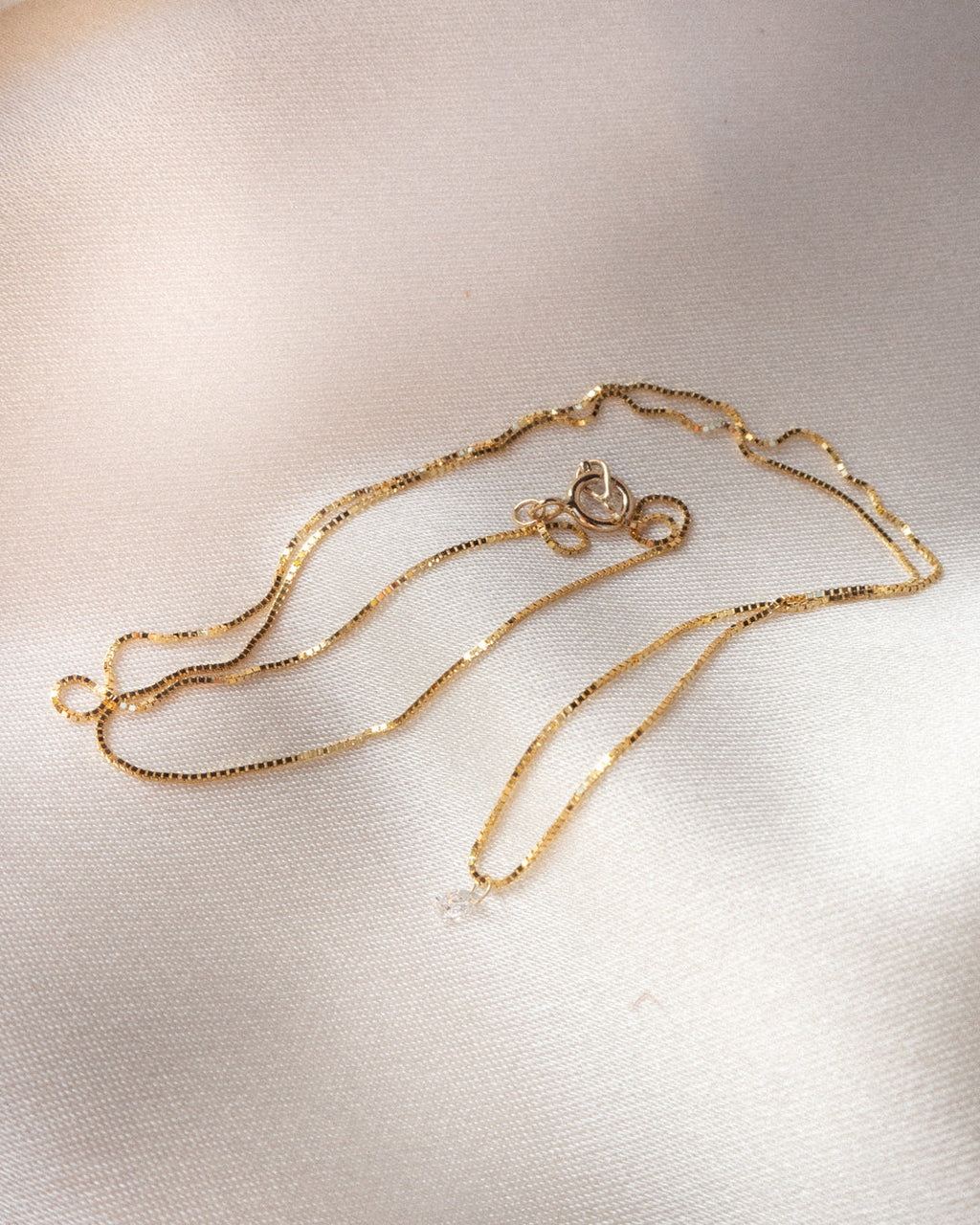 Bella Diamond Charm Necklace in White Gold — alternate view 2