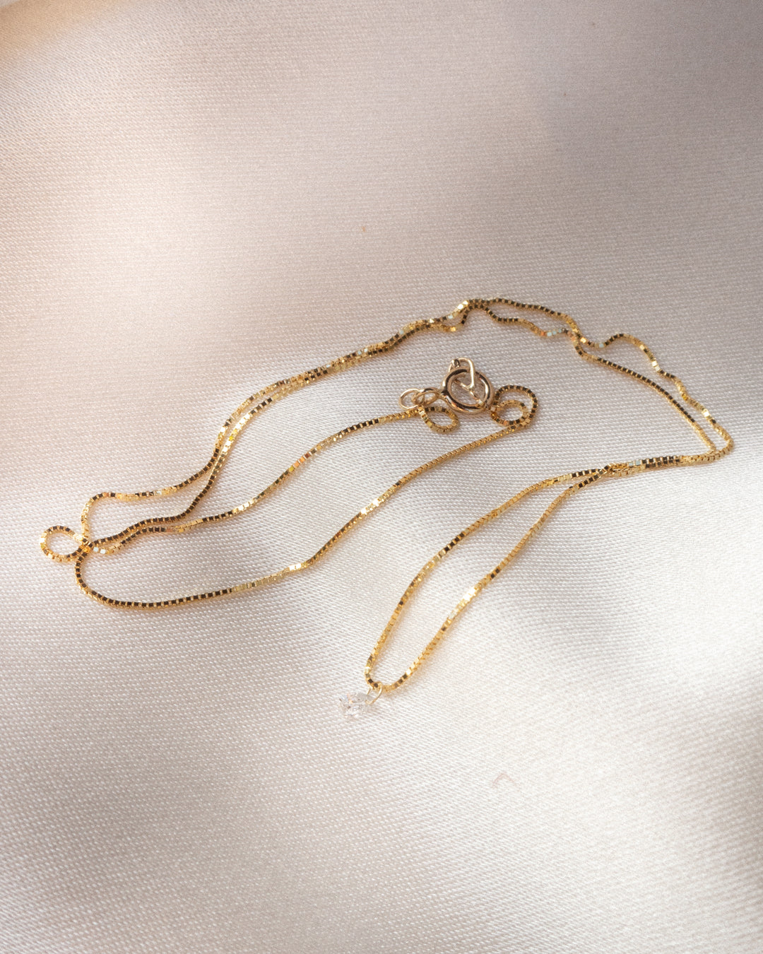 Bella Diamond Charm Necklace in White Gold — alternate view 2