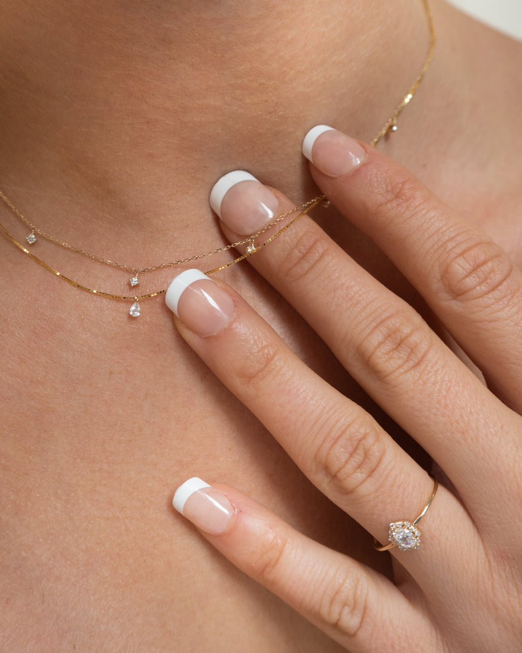Bella Diamond Charm Necklace in White Gold — another angle 2