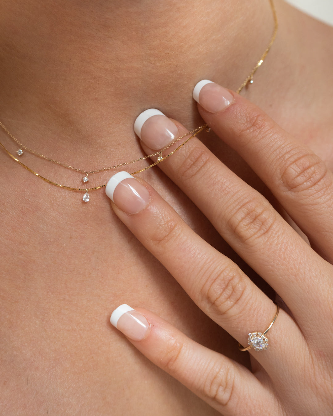 Bella Diamond Charm Necklace in White Gold — another angle 2