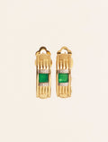 Amenza Earrings - Green Onyx - front view