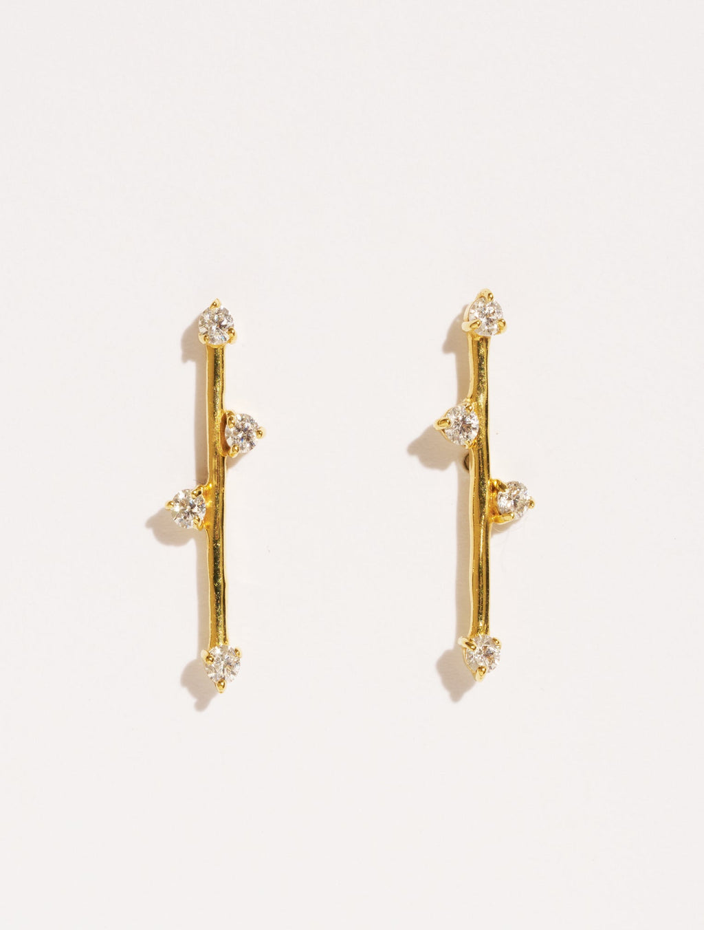 Delia Earrings - White Zircons - front view