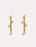 Delia Earrings - White Zircons - front view