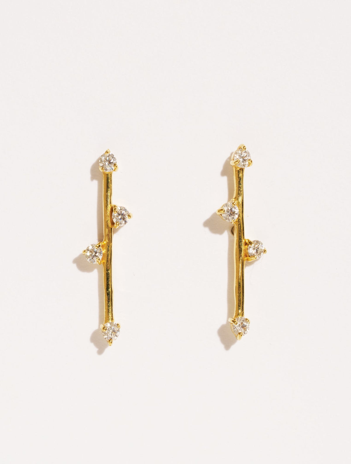 Delia Earrings - White Zircons - front view