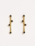 Delia Earrings - Black Zircons - front view