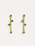 Delia Earrings - Green Zircons - front view