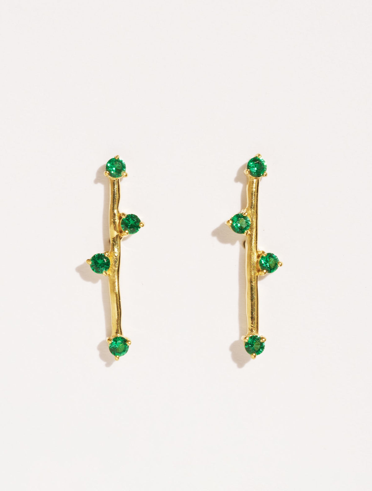 Delia Earrings - Green Zircons - front view