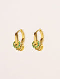 Karma Earrings - Yellow Green, - front view