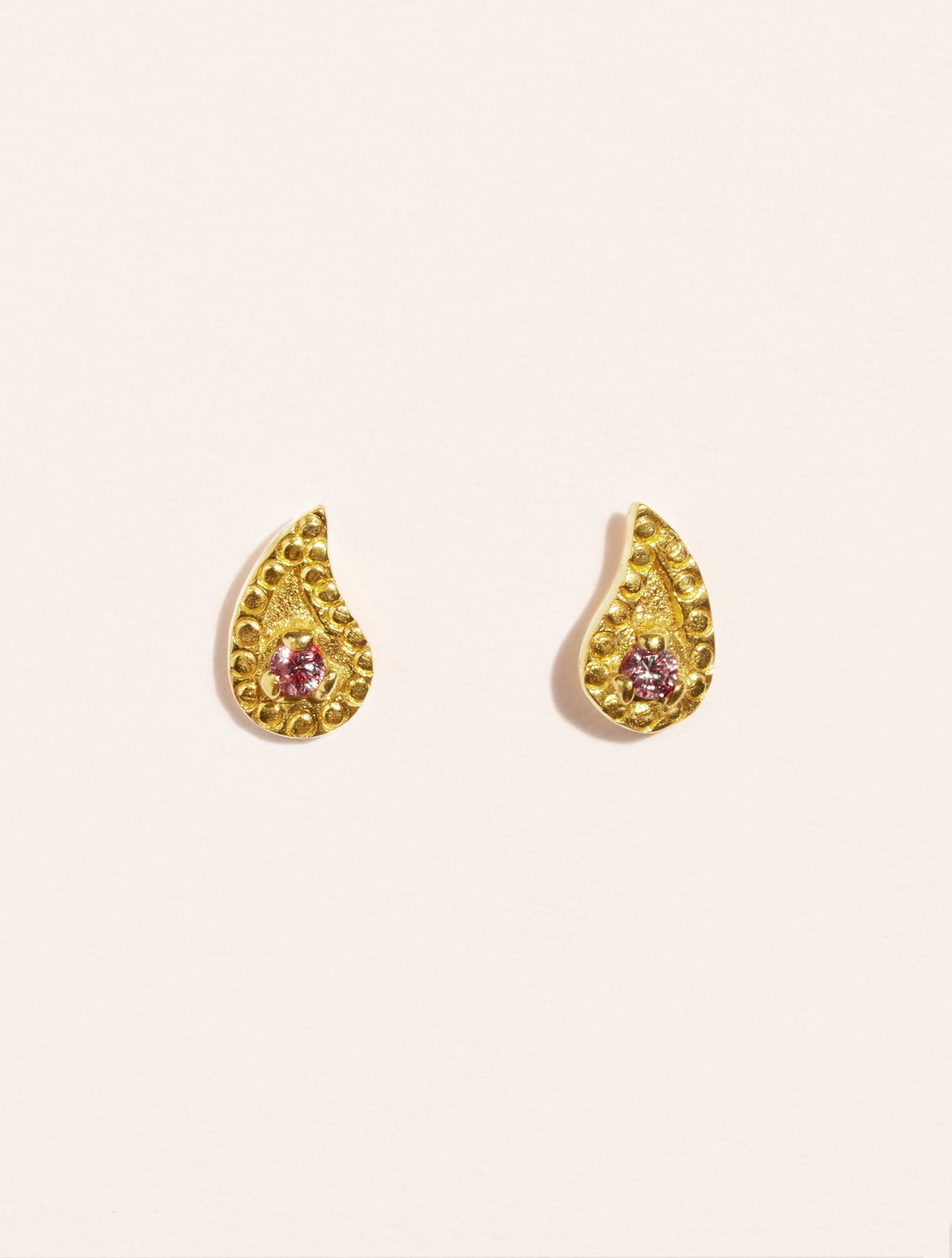 Livna Earrings - Pink Zircons - front view