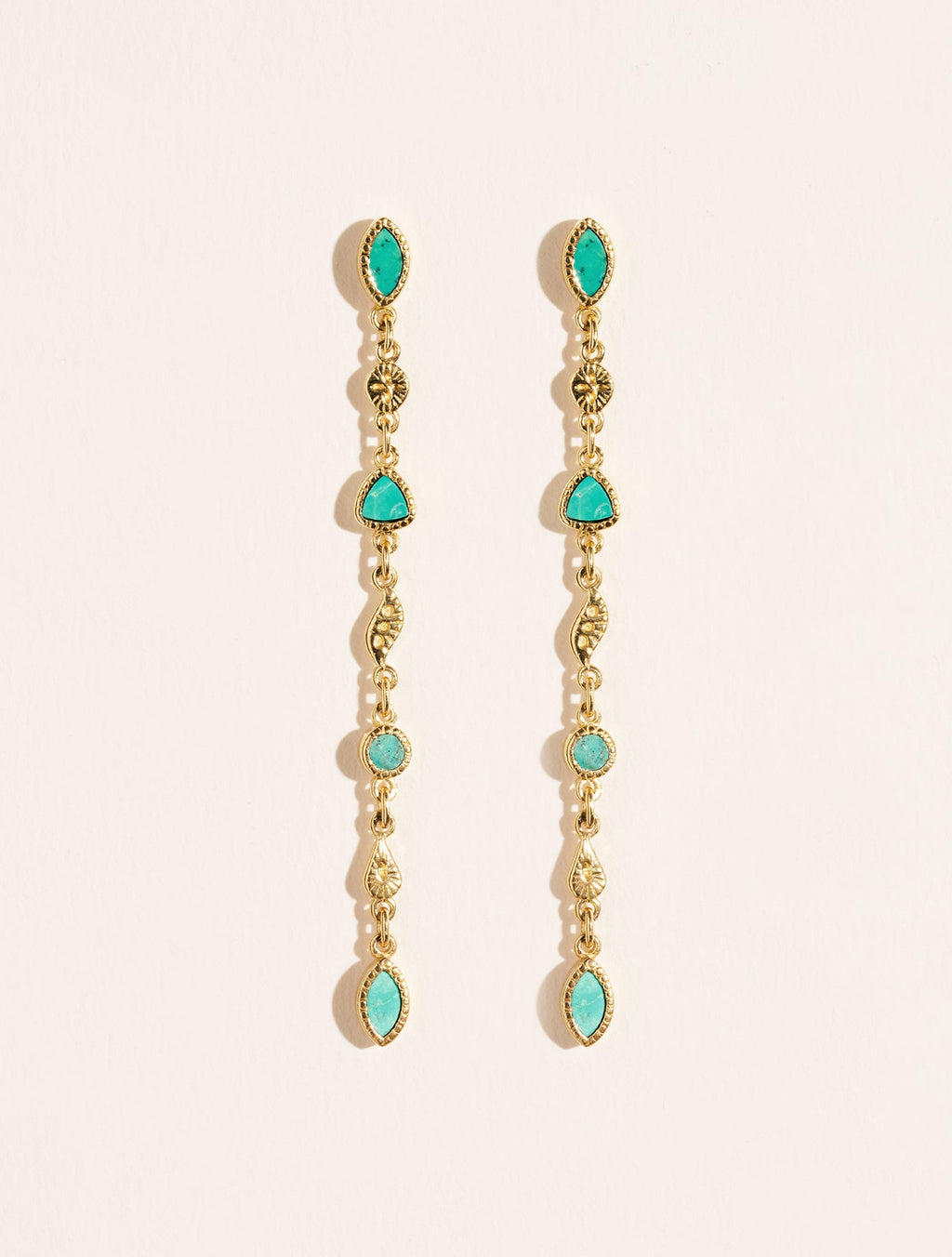 Macha Earrings - Turquoise - front view