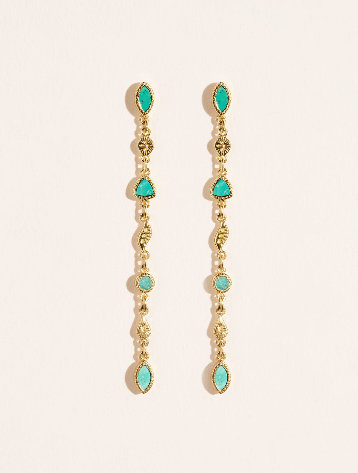 Macha Earrings - Turquoise - front view