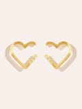 Magnetique Earrings - Coeur - White Zircons - front view