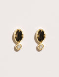 Mani Earrings - Textured Onyx - front view
