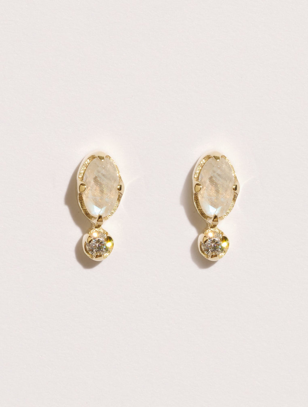 Mani Earrings - Stone of Moon - front view