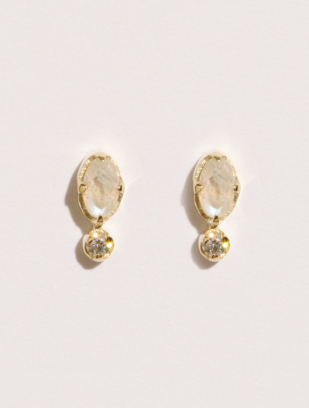 Mani Earrings - Stone of Moon - front view