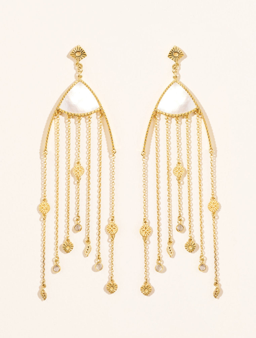 Mina Earrings - Mother-of-pearl - front view