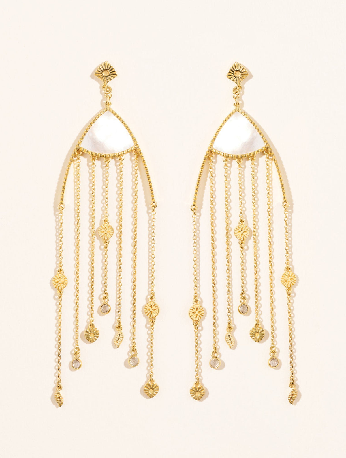 Mina Earrings - Mother-of-pearl - front view