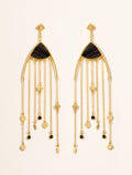 Mina Earrings - Textured Onyx - front view