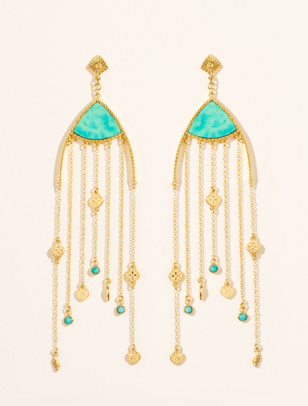 Mina Earrings - Turquoise - front view
