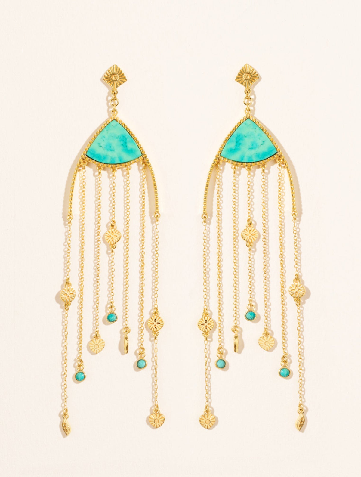 Mina Earrings - Turquoise - front view