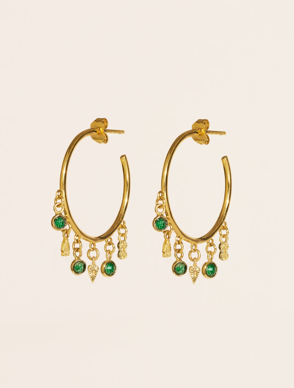 Nati Earrings - Aventurine - front view