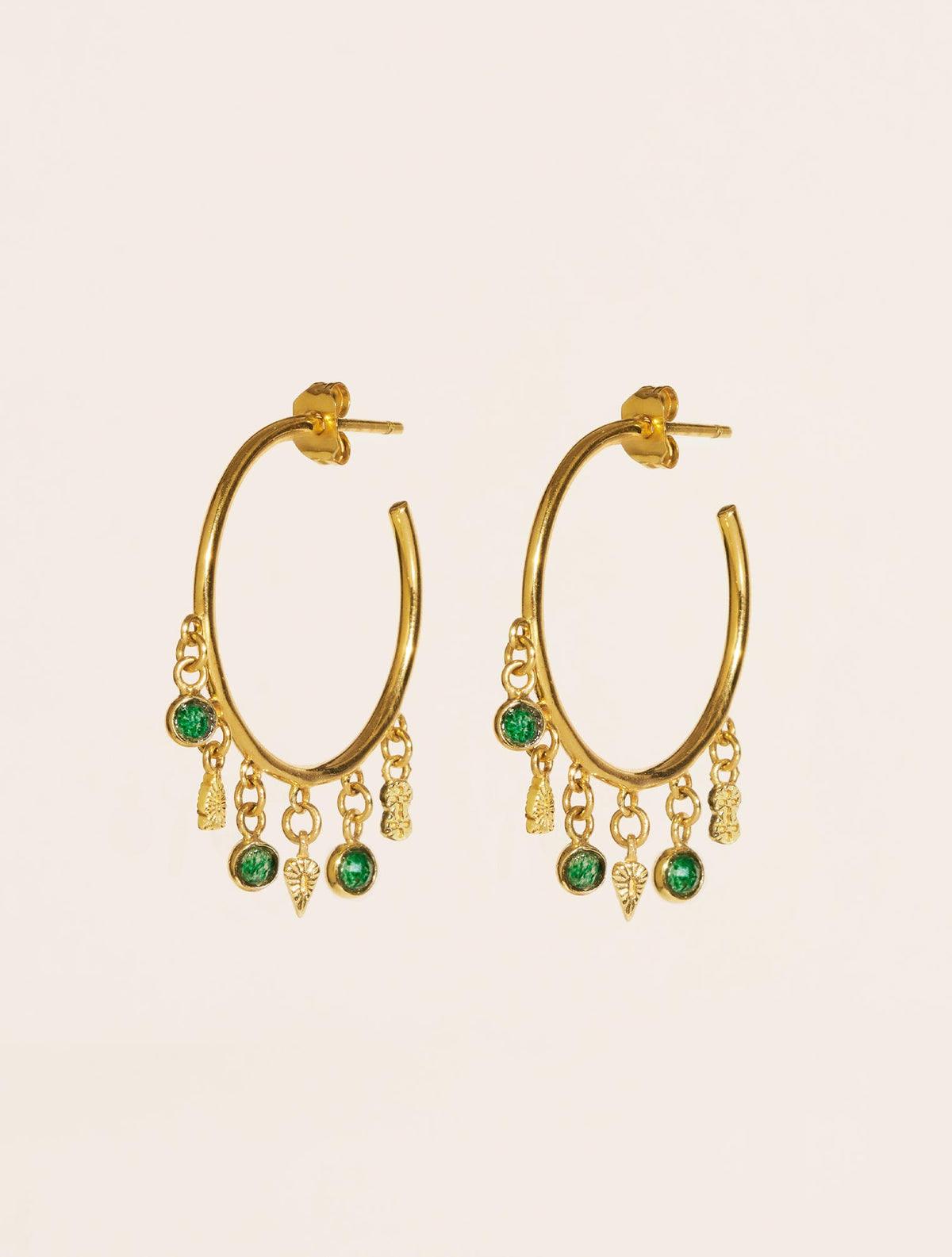 Nati Earrings - Aventurine - front view