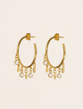 Nati Earrings - White Zircons - front view