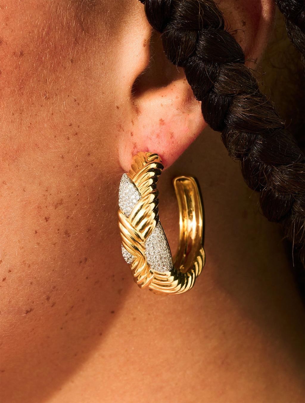 Paradoxe Hoop Earrings - Or and argent - alternate view