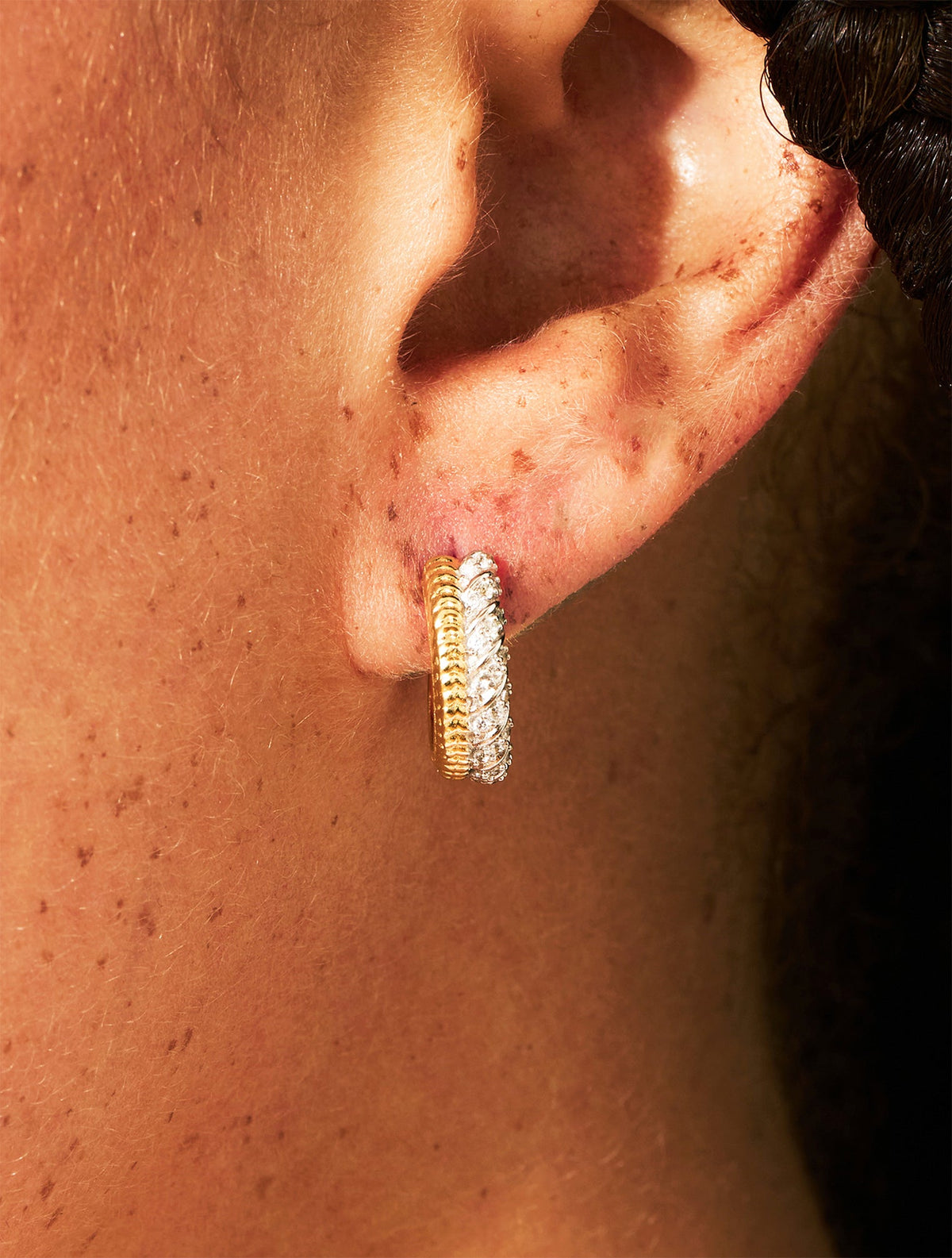 Minis hoop earrings Paradoxe - Or and argent - alternate view