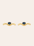 Azur Earrings - Quartz coloured Blue Dark - Riviera - front view