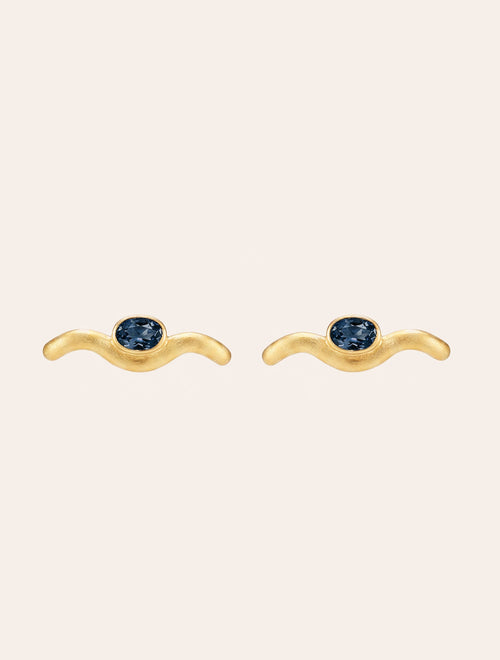 Azur Earrings - Quartz coloured Blue Dark - Riviera - front view