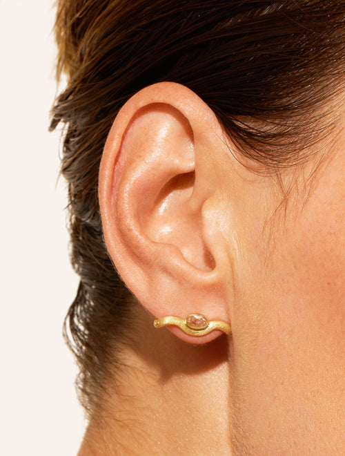 Azur Earrings - Quartz coloured champagne - Riviera - alternate view