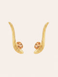 Horizon Earrings - Quartz coloured champagne - Riviera - front view