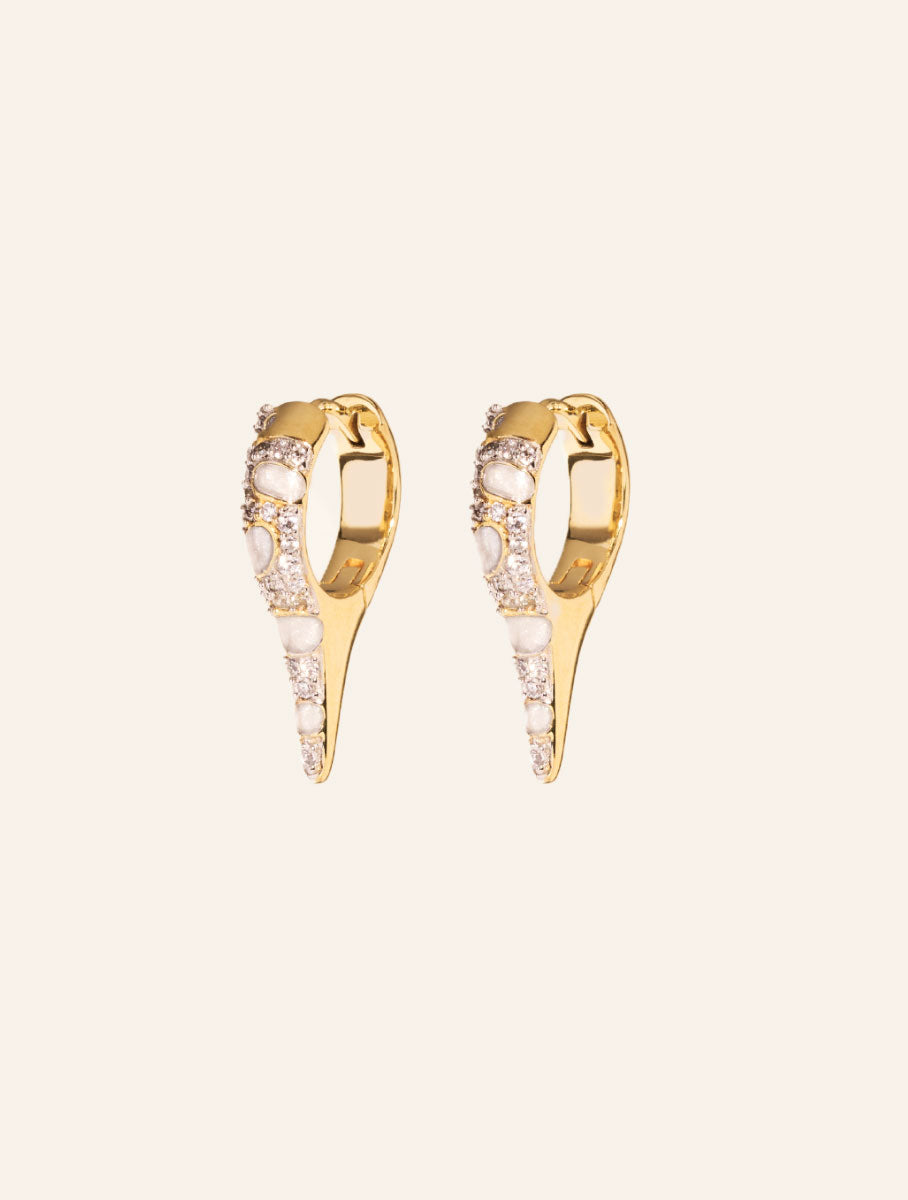 Ranee Earrings - White - front view