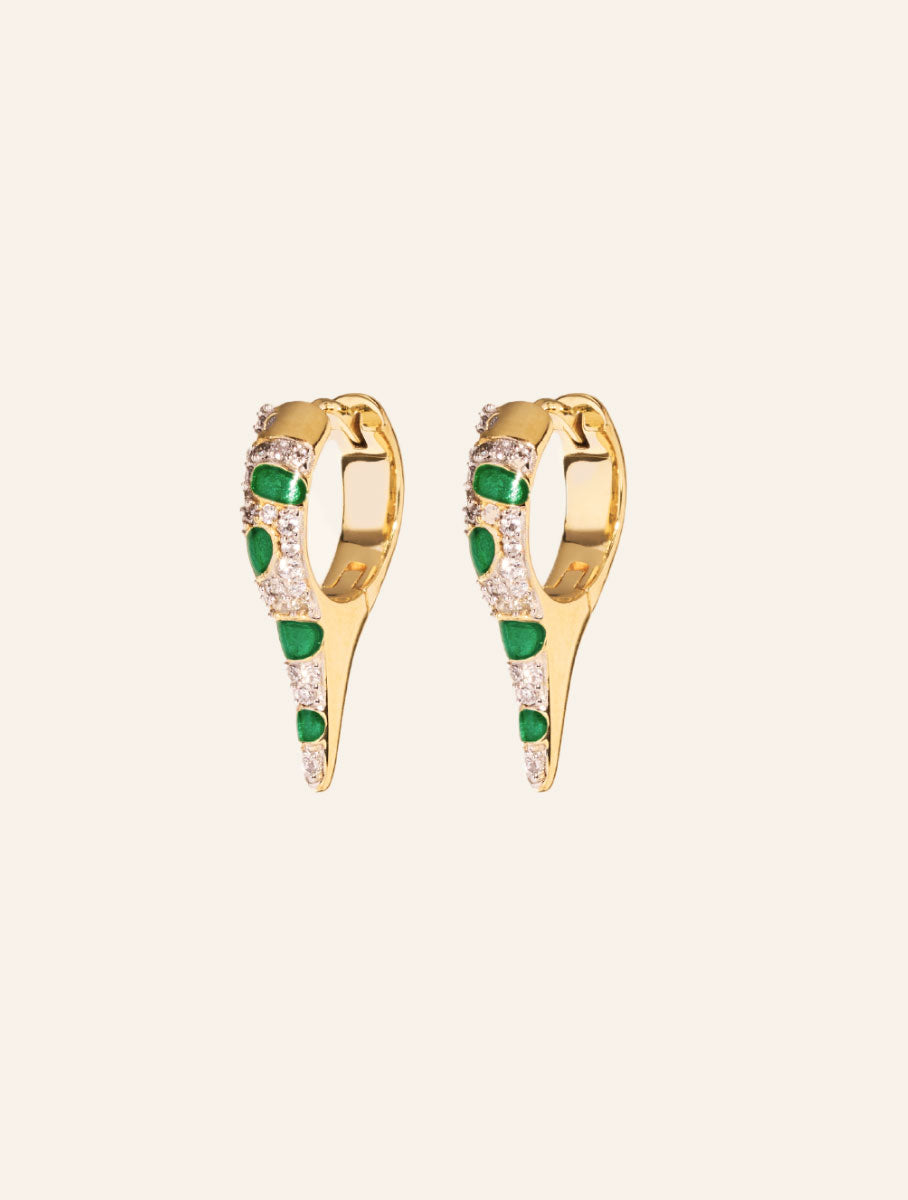 Ranee Earrings - Green - front view
