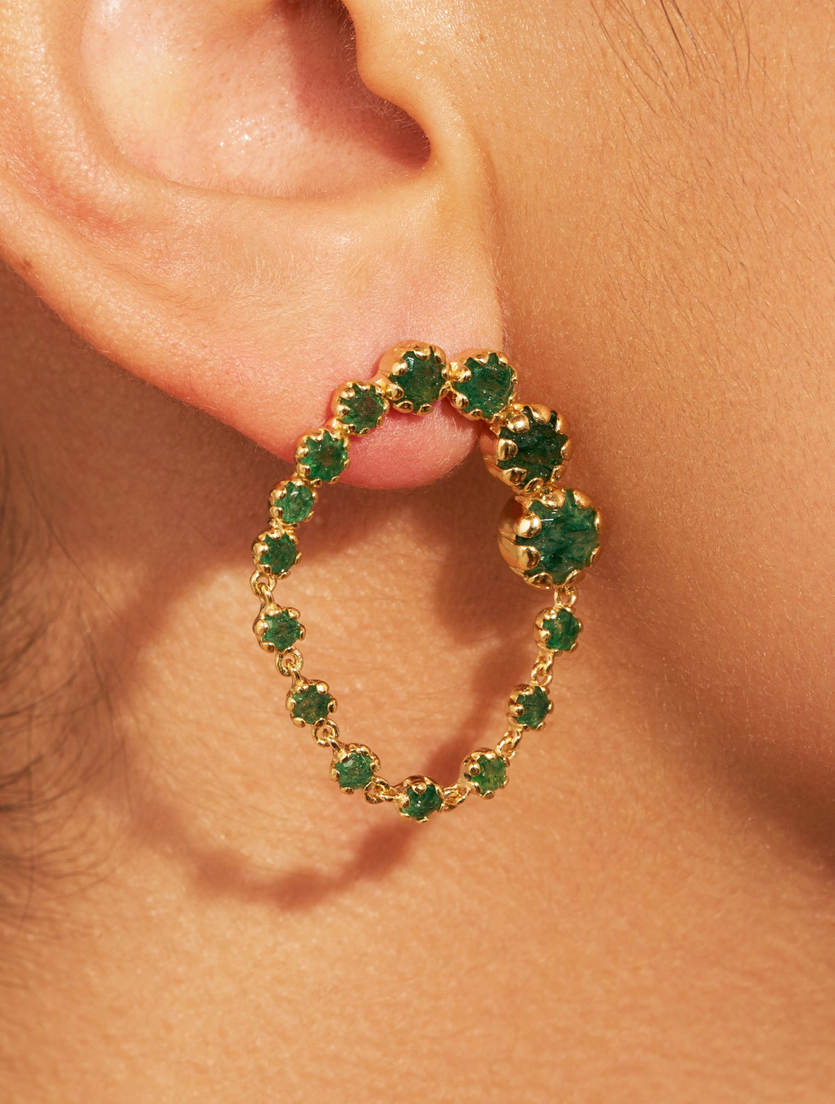 Rive Earrings - D'or - Aventurine - alternate view