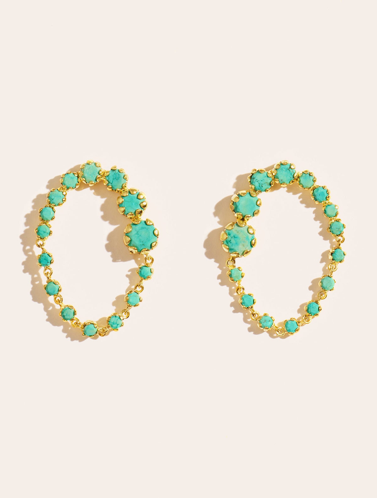 Rive Earrings - D'or - Turquoise - front view