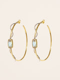 Sangha Hoop Earrings - Labradorite - front view