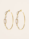 Sangha Hoop Earrings - Mother-of-pearl - front view
