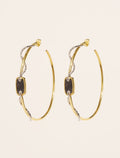 Sangha Hoop Earrings - Textured Onyx - front view