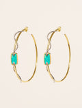 Sangha Hoop Earrings - Turquoise - front view