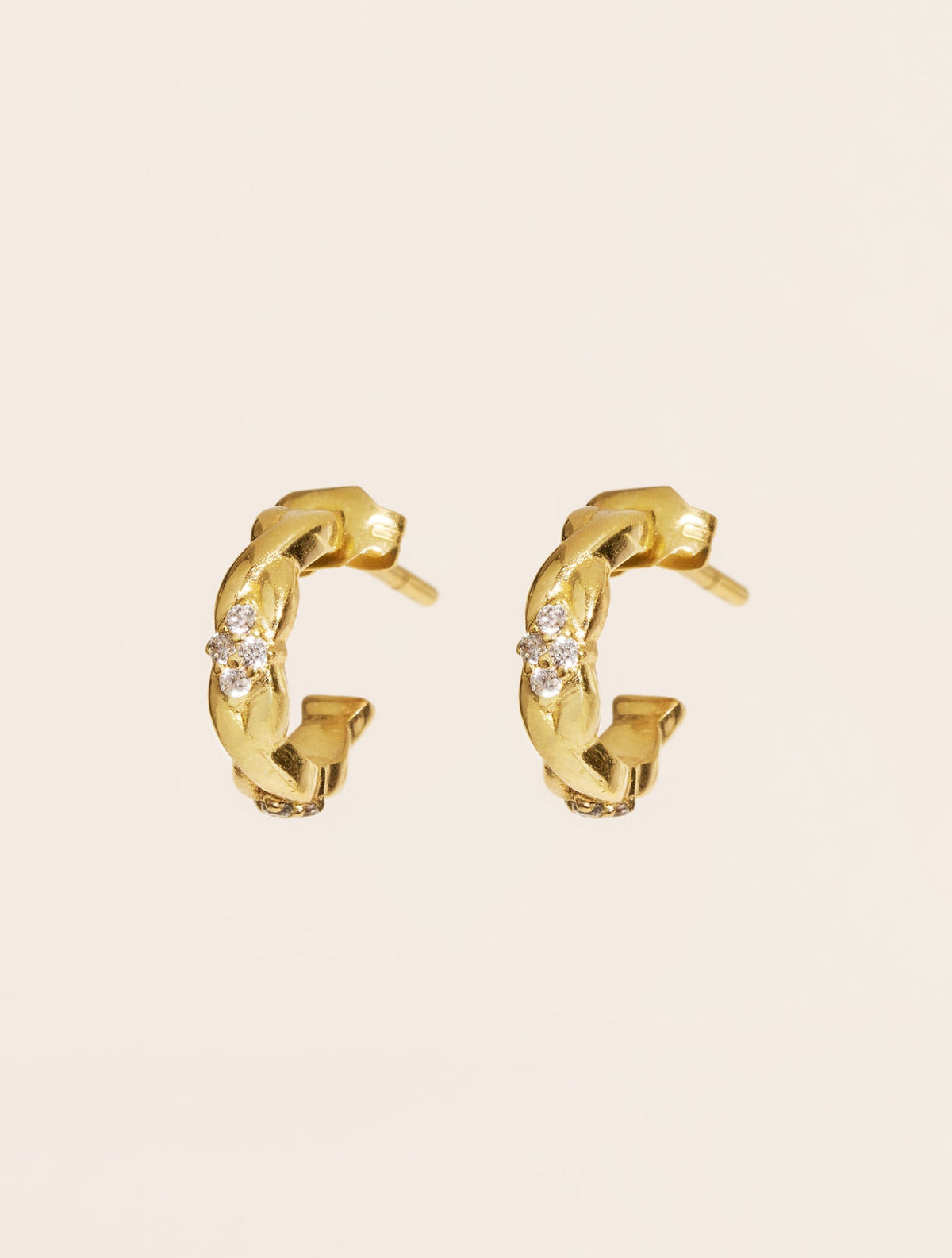 Sani Earrings - White Zircons - front view