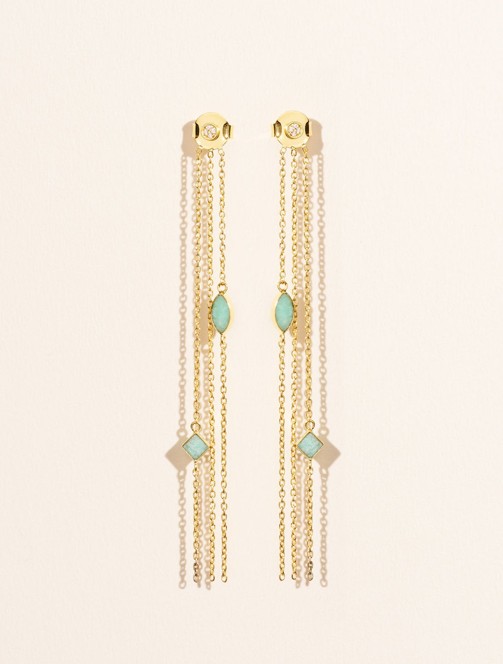 Shayan Earrings - Amazonite - front view